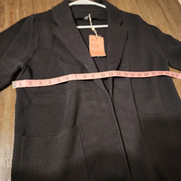 Quince 100% Organic Cotton Knit Blazer NWT Black Small - Picture 4 of 6